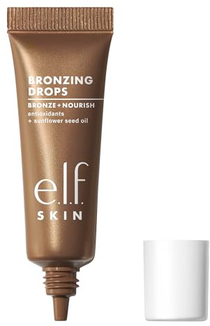 e.l.f. SKIN Bronzing Drops Mini, Liquid Bronzer For Face & Skin, Creates A Sun-Kissed Glow, Infused With Vitamin E, Vegan & Cruelty-Free, Pure Gold