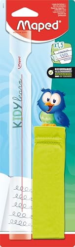 Maped - Loupe de Lecture avec Repère Visuel Rouge - Grossissement x3 et x1.5 - Poignée Ergonomique - À partir de 6 Ans - Étui de Protection Inclus - Emballage Blister