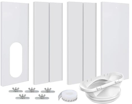 4 Stück Klimaanlage Fensterabdichtung, Fensterabdichtung für Mobile Klimageräte, Klimaanlage Fensterabdichtung Kit, Einstellbare Fenstergleit Kit für Mobilen Klimaanlagen Erweiterung (13/15cm) ﻿