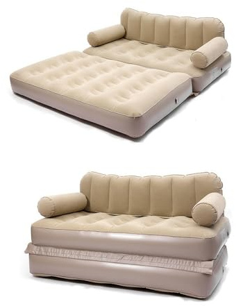 SYJYM Divano letto doppio pieghevole con pompa integrata per gonfiaggio automatico per campeggio all'aperto schienale gonfiabile divano letto