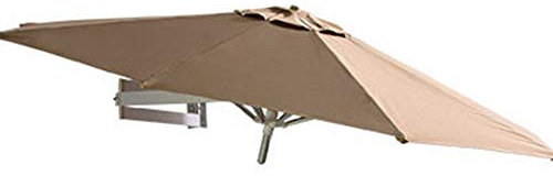 Parasol de jardín 2.2m/2.5m Parasol de voladizo montada en la Pared, Dosel de poliéster de Marco de Aluminio y 8 Costillas Fuertes, para la Sombra Solar del Patio del balcón (tamaño: 2.2/7 pies)