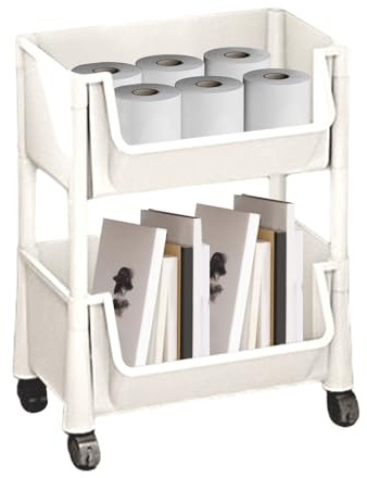 Rollwagen-Organizer – schlanker Aufbewahrungswagen, 3-stöckiges Allzweckregal, Metallgitter-Rahmenregal, Büro-Beauty-Werkzeughalter, bewegliches, kompaktes Schubladensystem, Rolltonnen-Organizer für