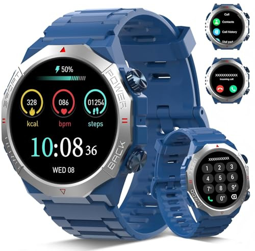 Militär Smartwatch Herren Damen, 1.39''HD Display Fitnessuhr für Outdoor, Herzfrequenz, Schlafmonitor, 110+ Sportmodi , IP68 Wasserdicht Sportuhr, 30 Tage Akkulaufzeit, Schrittzähler für Android iOS