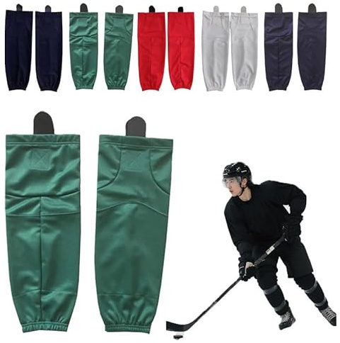 Reroon Chaussettes de Hockey Multicolores pour la Pratique - Idéal pour les Fans de Sports, Joueurs et Entraîneurs - Cadeau pour l'Entraînement d'Équipe, Junior, Vert, S