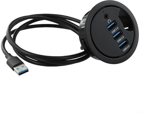 Hub USB 3.0 avec microphone pour casque, interface audio, bureau