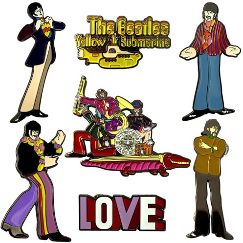 Rock Off officially licensed products The Beatles Yellow Submarine Band Mini Pin Badge Set One Size