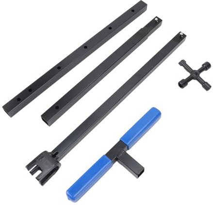 GLOGLOW Clave de Medidor de Agua de 37.4 Pulgadas, Herramienta de Cierre de Agua con T de Acero Plegable y Llave de Utilidad de 4 Vías para Abrir y Cerrar Medidores de o Válvulas de 37. Pulgadas de