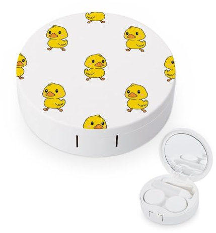 fkgvwo Contact Lens Case Lovely Duck Contact Lens Box Travel Kit Portable for Travel & Home