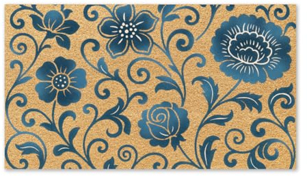 UNICRAFTALE 1Pc Coir Doormat Outdoor Doormat for Front Door Entry | Non-Slip Backing Polypropylene Material Flower Design 76X43cm Low Maintenance