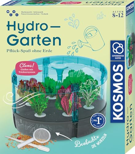 Kosmos Hydro-Garten, Pflück-Spaß ohne Erde, Experimentierkasten | Kinder ab 8 Jahre, Hydroponik-Gewächshaus, Pflanzset für die Fensterbank mit Trichter-Gießsystem - Gärtnern ganz ohne Erde