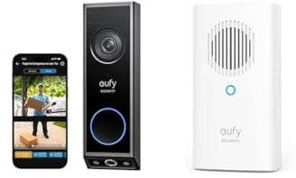 eufy Security Video türklingel E340,Add-on Chime,Dual türklingel mit Kamera mit Paketerkennung, 2K Full HD Farb-Nachtsicht, Kabel- oder Akkubetrieben, kompatibel mit HomeBase S380
