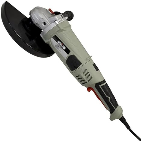 Smerigliatrice Angolare 230mm 2000W - Smerigliatrice Elettrica a Filo con Manico Lungo Girevole 180°, Attacco M14, Velocità 6500 Rpm, Bloccaggio Disco in Testa, con auricolari inclusi
