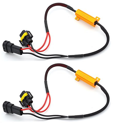 KATUR 2 Stück 50 W 8 Ohm H8 H11 Lastwiderstand-Anschluss, Auto-LED-Blinker, Nebelscheinwerfer, Tagfahrlicht, fehlerfrei, Cancellor Kondensator Decoder Draht