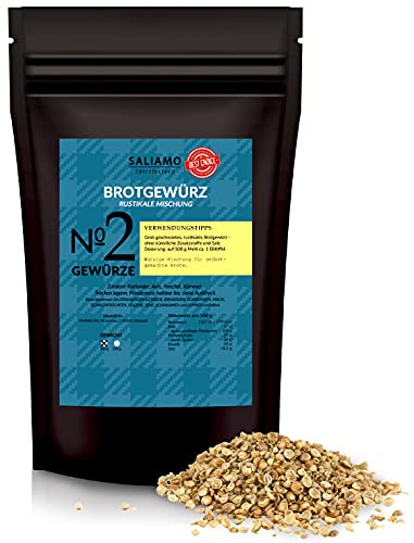 Saliamo | Brotgewürz - rustikales Brot - aus Koriander, Anis, Fenchel und Kümmel - Gewürzmischung - frei von Geschmacksverstärkern - 100 g Packung