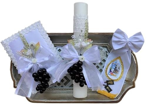 Casa Ixta First Communion Candle Set for Boy with Grapes Detail/Regalo sorpresa de Bolos (Tiempo limitado)