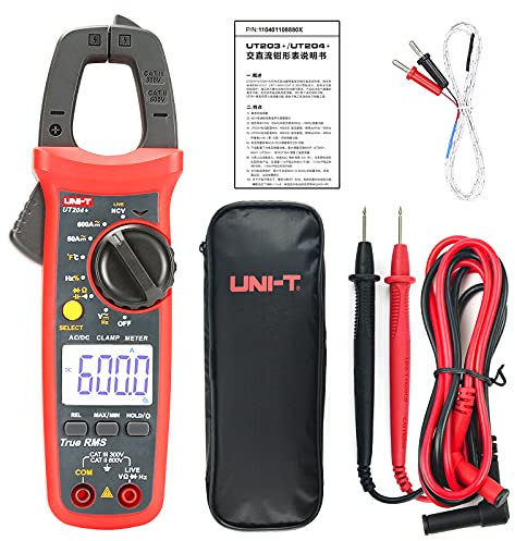 UNI-T UT204+ Digital Clamp meter Temperature AC DC current voltage Resistance tester multimeter