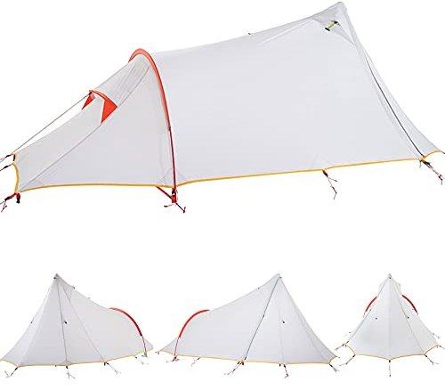Einmannzelt: Ultrakompaktes Rucksack-tunnelzelt für 1.5 Person, Ultra-leicht, Wasserdicht, 6000 mm Wassersäule, Zelt für Trekking, Camping, Outdoor (1 Mann Zelt)