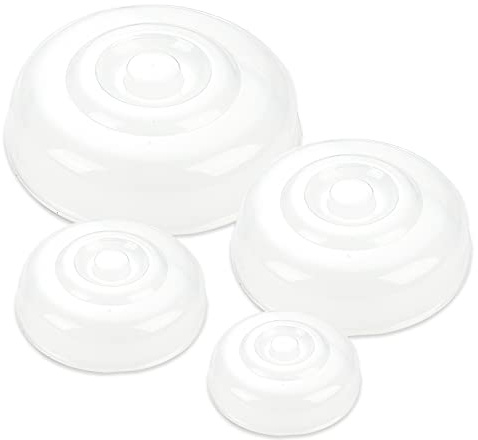 Cymax 4 Pack Microwave Food Cover in 4 Sizes, Microwave Splatter Cover Microwave Plate Cover Guard Lid Keeps Microwave Oven Clean Dishwasher Safe,Perfect for Food,Dish Bowls,Plates