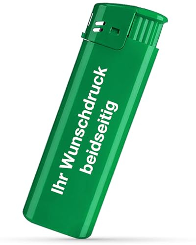 #teamludorf Elektronik Feuerzeug personalisiert – Wunschtext & beidseitiger Druck – hochwertiges Gasfeuerzeug – individuelle Geschenkidee für Männer, Frauen und Raucher (GRÜN,250)