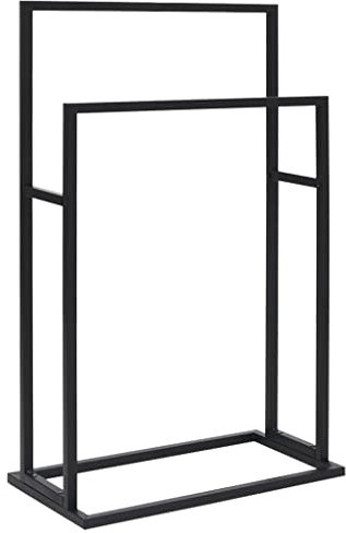 vidaXL Handtuchständer Freistehend Handtuchhalter Badetuchhalter Badetuchstange Handtuchstange Badezimmer Schwarz 48x24x78,5cm Eisen