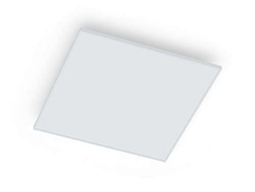 Klarstein Wondersky Infravärmare takmontering - IR-värmepanel med veckotimer, takvärmare med termostat, belysning, 350 W värmeeffekt, 60 x 6,5 x 60 cm (BxHxD), vit