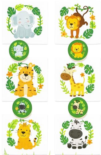 KAMACA 6er Set Magische Handtücher Safari – Zauberhandtücher mit Safari-Tieren aus 100 % Baumwolle Zaubertuch Magic Towel statt Süßigkeiten