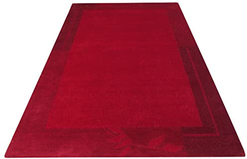 Rot Rosa Teppich 100% Wolle 160X230 cm Orientteppich Handgetuftet T900
