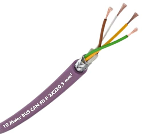 Lapp 10m Unitronic BUS CAN FD P 2x2x0,5 mm² Busleitung Schleppkette | Geschirmte Steuerleitung, Ölbeständig & UV-Beständig, UL/CSA zertifiziertes Buskabel, hochflexibel für Schleppkettenmontage