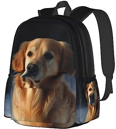 VACSAX Golden Retriever Print Rucksack Laptop Rucksack für Männer Frauen Sport Rucksack Casual Daypack, Schwarz , One size