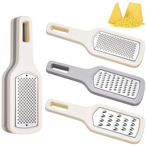 3PCS Cheese Grater & Lemon Zester, 304 Stainless Steel Kitchen Graters Set, Handheld Graters for Potato Nutmeg Lemon Carrot Ginger Garlic Fruits