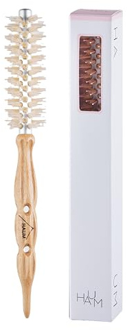 HAUM Root lifting Roll Brush Size 0 Boar Bristle Self-Dry Hair Brush (Pink)