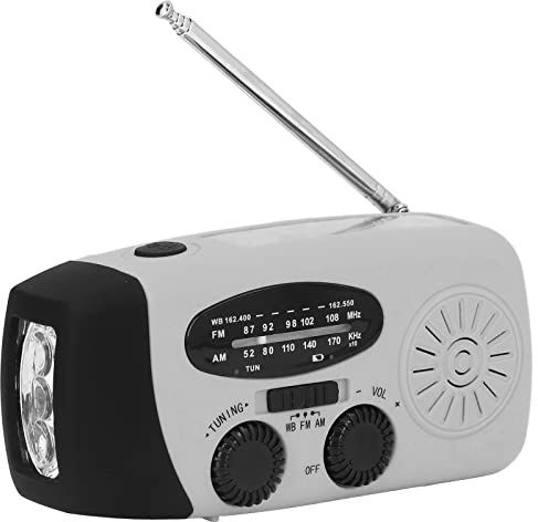 Notfall Solarradio mit Kurbel Powerbank, 1200 mAh Kurbelradio mit Laterne, Tragbare USB Aufladung Weltempfänger Solar Notfallradio für Camping Gadgets überlebenspaket