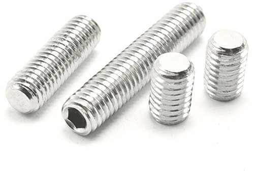 Gewindestifte für Türgriffe, flache Spitze Gewindestifte #4-40 UNC, Sechskant-Stecknuss Gewindestifte 100 Stück (#4-40 x 5/16 Zoll) (Size : #4 40 x 1/2)