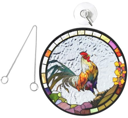 Happyyami Wohnkultur 1 Satz Lichtfänger zum Aufhängen an Glasfenstern Ostern-Küken-Ornament Osterhuhn-Sonnenfänger zum einzug für den einzug hängendes Ornament Tier