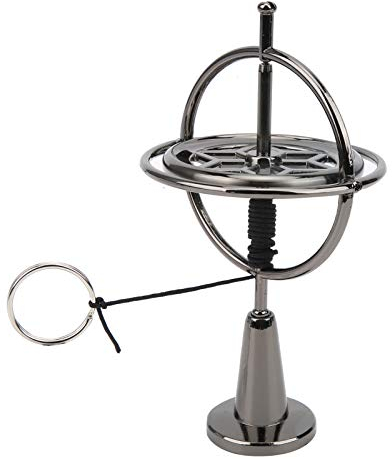 Gyroskop-Kit, Zine-Legierung Gyroskop Finger Anti-Schwerkraft Gyroskop Stressabbau mit Halterung Stahlringseil Schmieröl Playing Accessories Metall Bildungsgeschenk und Training