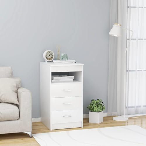 Homgoday Plywood Chest of Drawers White 40x50x76cm