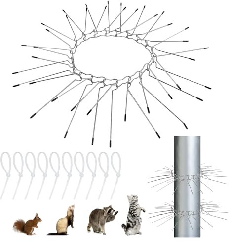 Marderschreck für den Garten, 2 Stück, für Fallrohre, Edelstahl, Marderabwehrgürtel, Ø 210 mm, zum Verhindern, dass sich Haustiere und Wildtiere nähern