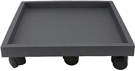 Robuster quadratischer Pflanzenroller mit Rollen, Topfpflanzenständer, Blumentopfregal auf Rollen, Rollwagen für Terrasse, Garten, Grau