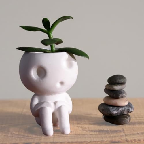 Kodama Pflanzgefäß – Studio Ghibli inspirierter Indoor-Topf – Dekoration – Mini-Pflanzgefäße für Sukkulenten – Baumgeister