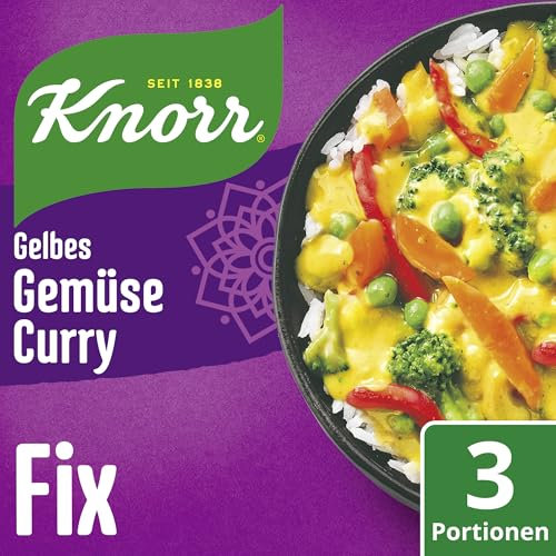 Knorr Taste the World Fix Würzmischung Gelbes Gemüse Curry für ein würziges Gericht mit natürlichen Zutaten 3 Portionen