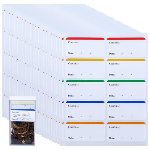 250 etiquetas para congelador, etiquetas despegables y adhesivas de colores para escribir, congelar y etiquetar productos congelados, tarros de mermelada (60 x 30 mm)