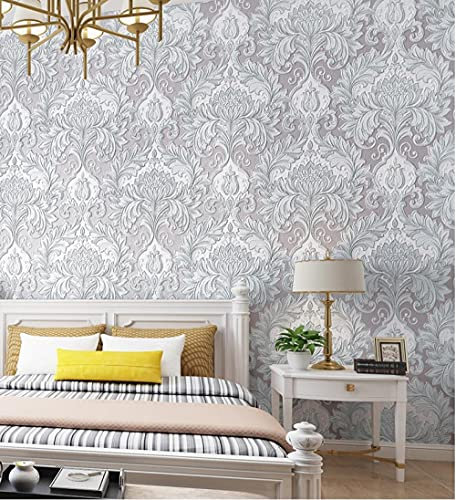 IHFMPFKJ Tapete, graue Vintage-Prägetapete für Schlafzimmer für Erwachsene, 3D-Tapete für Wohnzimmer, Moderne minimalistische Vliestapete, geprägte Tapetenrolle, Kindertapete für Jungen und Mädchen