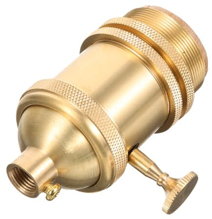 NUOBESTY Douille à Vis Vintage en Cuivre Antique E26 E27 pour Lampe avec Bouton de Réglage, Facile à Installer, Usage Sécurisé, pour Décoration et Ameublement