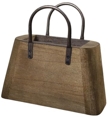Jenngaoo Vase de Sac à Main, Vase de Bourse en Bois pour Fleurs Sac à Main Forme de Décoration Intérieure Vase Floral Vintage Plante Rustique Pot de Fleurs Séchées pour Les Vases à