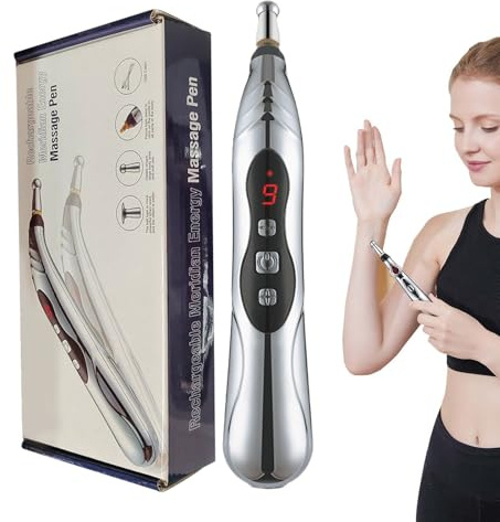 Bolígrafo de Masajes | Herramienta para Puntos Gatillo - Intensidad Ajustable Dispositivo Estimulador Muscular Eléctrico Portátil Recargable Para Hombre Mujer Cuello Rostro Pies Hogar Viajes