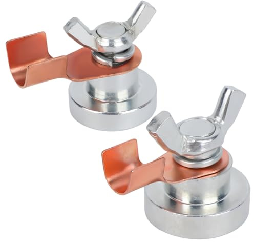 lasuroa 2pcs Welding Magnetic Grounding Clamp, Efficient Welding Support Clamp Tool Multifunctional Attachment Suction Weld Accessories for Smooth Metal (Large & Small)