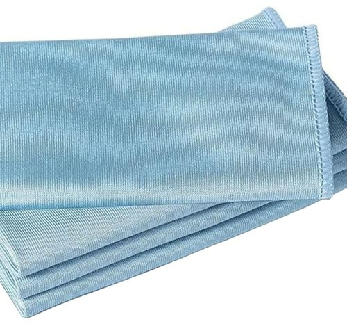 KSQLXHPI 4-Pack Large Microfibre Glass Cleaning Cloths – Streak-Free, Lint-Free, Durable 40x40cm – Car Window, Eyewear Cleaner, Machine Washable for Glass & Detailing