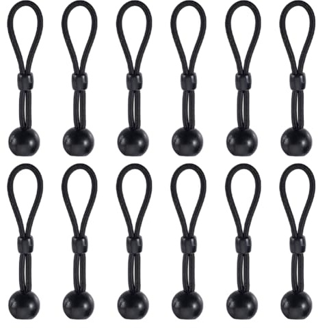 NBEADS 12 Stück Bungee Bälle, Schwarze Kugel Bungee Schnüre Zur Befestigung von Sonnenschutz Spanngurten Für Rollläden Vorhänge Campingzelte Fracht Heimorganisation, 10cm