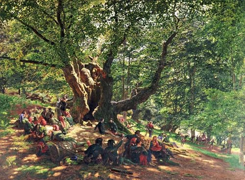 WYKUJMYTO Dipinti Famosi Stampa su Tela Astratto Mural Dipinto Robin Hood e i suoi allegri uomini di Edmund George Warren Per la Decorazione del Soggiorno 60x90cm
