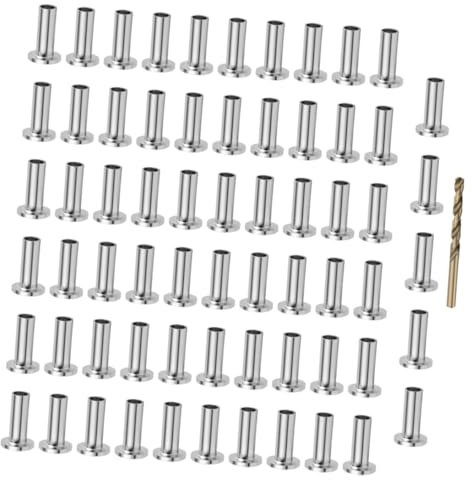 LIFKOME 65 piezas Fundas Protectoras Inoxidable para Cable de Barandilla con Broca Dorada Accesorio para Protección y Tensión de Cuerda Metálica Barandillas DIY
